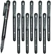 Newell Brands 10 x Papermate Inkjoy Liquid Ink Rollerball Pen, Quick-Drying Ink & Ergonomic Body, 0.5mm Needle Point Fine Nib, Black - Loose in Plain Packaging