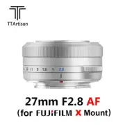 Silver TTArtisan 27mm F2.8 AF APS-C Auto Focus Lens for Fujifilm X mount Cameras