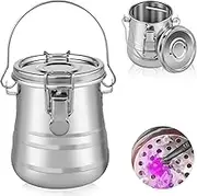 Paint Brush Washer Pot, Stainless Steel Paint Brush Cleaner with Removable Strainer, Portable Brush Cleaner with Handle, Paint Brush Washer for Oil Painting 4.4×3.4in
