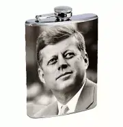John F Kennedy 8oz Stainless Steel Hip Flask Drinking Whiskey Liquor