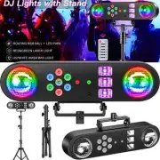 Telbum DJ Party Lights with Stand 5IN1 RGB+Laser+UV Disco Club Light T-Bar