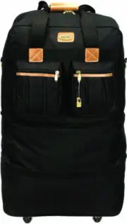30 In XL Expandable Upright Rolling Wheeled Duffle Bag Spinner Suitcase Black
