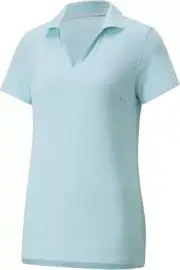 NEW NWT WOMEN'S PUMA CLOUDSPUN FREE POLO SIZE:XS COLOR: Light Aqua Heather