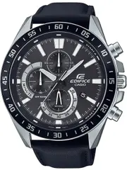 Casio Edifice Chronograph EFV-620L-1AVUEF Black Leather Mens Watch