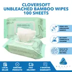 CLOVERSOFT UNBLEACHED BAMBOO ORGANIC ANTIBACTERIAL WIPES TIS
