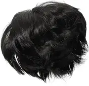 Generic Cute Short Hair Hood with Mushroom Head and Bangs (black) Grip Short Straight Wig Headband Human Hair Extensions Curly Braided Wig Head Brush Brown Wig Braiding Mini Chemical Fiber