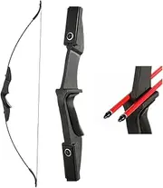 TOPARCHERY 57" Recurve Bow for Beginners Takedown Bow with Dual Arrow Rest, Left and Right Handed, Target Shooting Archery Hunting Aiming Practice