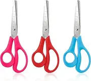 Pack of 3 Children's Scissors, 14 cm Craft Scissors with Blunt Tip, Safety Scissors with Stainless Steel Blades and Soft Handle, Small Office Scissors for Home, School, DIY Crafts