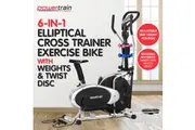 Powertrain 6-in-1 Elliptical Cross Trainer Bike with Weights and Twist Disc