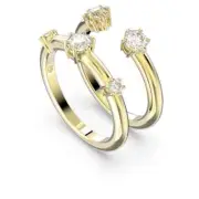 SWAROVSKI CRYSTAL CONSTELLA DOUBLE RING GOLD SIZE 55 MEDIUM 5640965.NEW IN BOX
