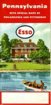 1954 Esso Road Map: Pennsylvania NOS