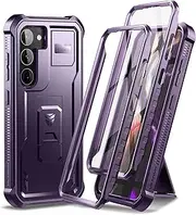[Dexnor] Full Body Case for Samsung Galaxy S23【Double Front Frame & Kickstand 】, Bumpershock Technology Drop Protection Rugged Phone Cover Shockproof Protective Bumper Case - Phantom Purple