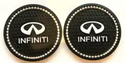 PAIR OF INFINITI Cup Car Drink Holder Insert Silicone Coasters Rhinestone #554