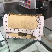 MICHAEL KORS CECE MEDIUM STUDDED FAUX LEATHER SHOULDER BAG CROSSBODY-OPTIC WHITE