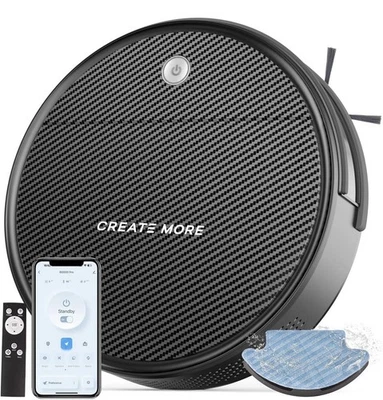 2-in-1 Robot Vacuum Mop, Gyro Nav, Alexa/App Control, Self-Charge, for Pets