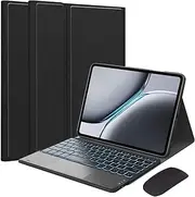 EHLCYS Keyboard Case for Google Pixel Tablet 11 Inch 2023 Release, with Touchpad 7 Colors Backlight Detachable Wireless Bluetooth Keyboard Ultra-Thin PU Leather Case for Google Pixel Tablet 11"