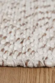 Japandi Contemporary Beige Wool Rug