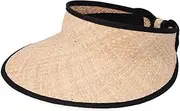 [CA4LA] (カシラ Kashilla KTZ02698 Women's Sun Visor, Foldable, Straw, Straw Hat, Spring/Summer, Girly, Sunshade, Ribbon