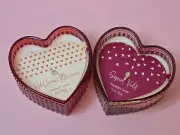 Target Bullseye 2Heart Shaped Scented Candles Red Currant Blossom/Sugared Violet