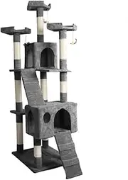 PaWz Cat Trees Scratching Post for Large Cat Scratcher Hammock Tower House Grey 184cm