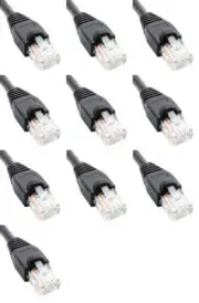 75 Feet Cat6 Ethernet Network Patch Cables Black RJ45 m/m (10 Pack)