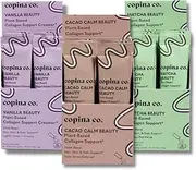 Copina Co. Vegan Collagen Booster Mix: Plant Based Collagen Support Smoothie Drink Vegan Blend Variety Pack | 3 Flavors Matcha, Vanilla, and Cacao Calm | 3 Cartons, 10 individual stick packs per carton