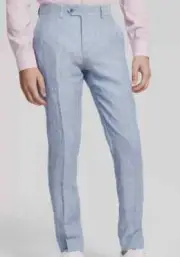 Bar III Men's Slim-Fit Textured Linen Dress Suit Pants Color Light Blue W32xL30