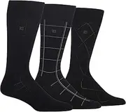 [CHAPS] Men's Classic Dress Crew Socks-3 Pair Pack-Pattern and Solid Color Designs