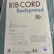 Columbine Cody Vtg Twin 81x110 Rib Cord Bedspread Sage Green 2003 New Old Stock
