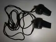 Two (2) New, Unused Survival Tools: Whistle With Compass +Thermometer + Lanyard