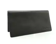 Checkbook Cover Leather Luxe Black Barclays Bank
