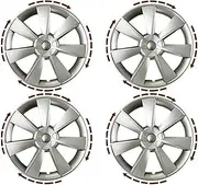 4PCS HubCap 19-Inch Performance Replacement Wheel Cap Automobile Hub Cap Full Rim Cover Accessories Compatible for Tesla Model Y 2018-2023(Sliver)