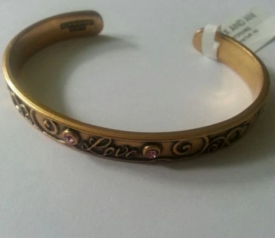 Alex and Ani Because I LOVE You CUFF Wrap Bangle Bracelet NWT BOX Russian Gold