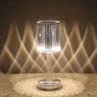 Portable Crystal Table Lamp, 3-Color Touch Control Rechargeable Night Light