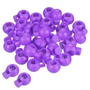 Cord Locks, 100 Pack Ball Spring Toggle Stopper, Purple