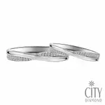 【CITY DIAMOND 引雅】『星月相伴』14K天然鑽石白K金戒指 婚戒 鑽戒 對戒