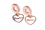 PANDORA Mother & Daughter Hearts Dangle Charm -