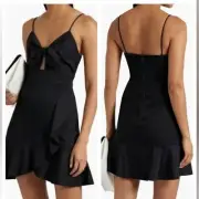 NWT ALICE + OLIVIA Hilda cutout bow-embellished Spaghetti Straps Dress Size 14