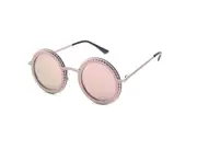 Retro Colorful Floral Boho Round Mirror Sunglasses