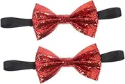 [FRCOLOR] Men Glitter Bow Ties Adjustable Sparkly Bow Ties for Weddings Parties and Festivities Rosy for Photoshoots and Anniversaries