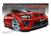 HSV Limited edition cars VE GTS 40TH ANNIVERSARY STING RED A2 FRAMED PRINT (V187