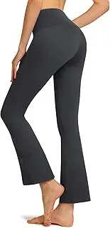 [TSLA] Women's Thermal Bootcut Yoga Pants, High Waist Warm Fleece Lined Bootleg Yoga Pants, Winter Workout Yoga Pants Leggings with Pockets
