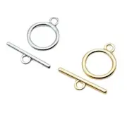 10 Set Hollow Ring Toggle Clasp Silver Gold OT Buckle Bracelet Toggle Connector