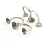 Ring Adjustable Ring Bezel(10 - 8mm)Antique Silver Plated Brass 8US size 2649