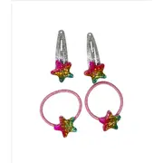Rainbow Star Sparkly Hair Accessories Set