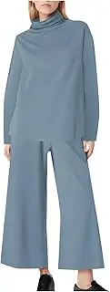 [AEPTDEO] Two Piece Sets for Women Fall Jogger Sweatpants Round Neck Sets 2 Piece Lounge Solid Color Set for Women Fall
