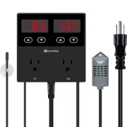 Digital Temperature and Humidity Controller Outlet, Reptile Thermostat Plug D...