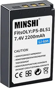 [MINSHI] PS-BLS01 Replacement Battery Compatible with Olympus Pen/Pen Lite E-P1 【7.4V 2200mAh】 High Performance Compatible Camera Battery 2023JW
