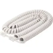 Steren 302-015IV 15ft Coiled Handset Telephone Cord Ivory White Snom Panasonic