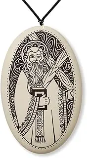[Touchstone] St Andrew Porcelain Oval Medal on Braided Cord | Patron Saint of Scotland Russia and Fishermen